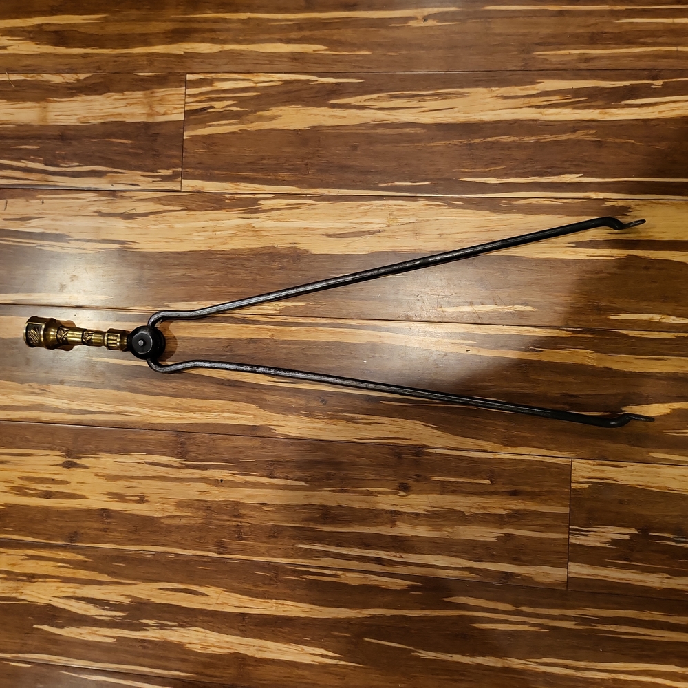 Hand Forged iron and Bronze Swan Antique Fire Tongs 26" - Picture 2 of 10